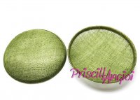 FOREST GREEN Round Sinamay Base 16 cm