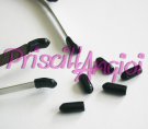 Black Rubber End Tips for Headband Hairband 2 pcs