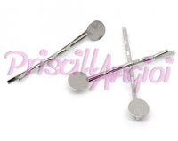 Silver Hair clip hair pin bobby pin with pad 44 mm