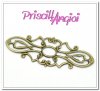 Aplique fornitura filigrana bronce labrada 38x15 mm