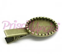 Pinza 46 mm bronce estilo vintage con camafeo 25x18 mm