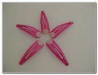 Frog hairpin, hair slide large. Color fuchsia 47x13 mm