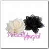 BLACK sinamay star flower 10 cm