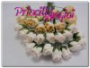 5 capullitos de rosas semi-abiertas tonos blancos 8 mm (escoger