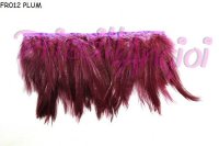 Fleco de plumas gallo - seccion 10 cm ( 30 plumas) BERENJENA