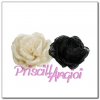 IVORY sinamay cabbage rose 12 cm