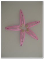 Frog hairpin, pink hair slide large with base 47x13 mm