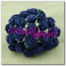 NAVY BLUE open roses 1.5 cm ( 10 pces.)