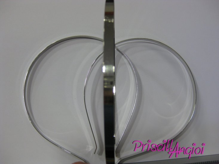 Tiara diadema base metal PLATEADA 14x12mm 5 mm ancho - Haga un click en la imagen para cerrar