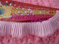 Plisado Overpli con puntilla ganchillo ROSA CLARO BEBE ( 0.5 cm)