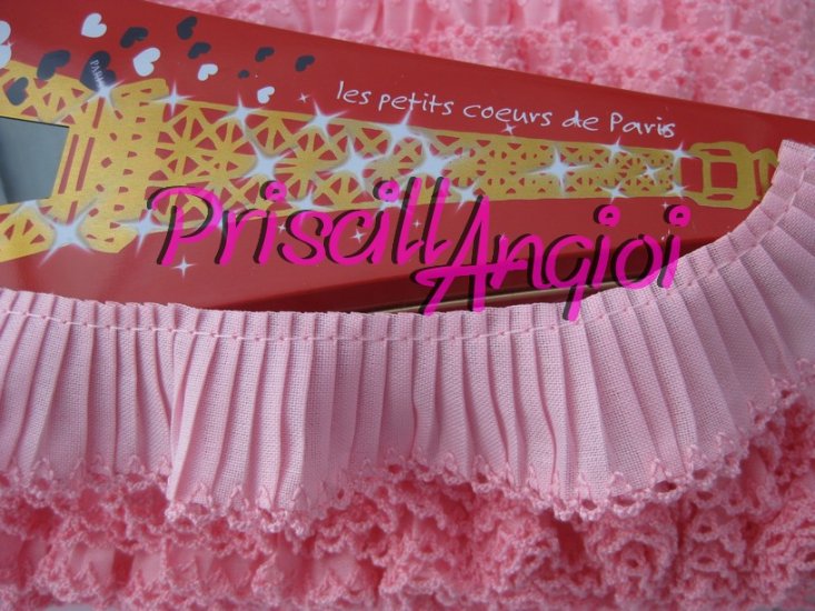 Plisado Overpli con puntilla ganchillo ROSA CLARO BEBE ( 0.5 cm) - Haga un click en la imagen para cerrar