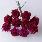 10 rosas abiertas 1.5 cm color rojo fuerte