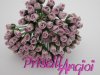 5 capullitos rosas lila / malva 6 mm