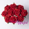 Pink two tone rose mulberry paper open rose 10 mm - 10 pces