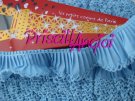 Pleated Grosgrain Ribbon Trim whit crochet LIGHT BLUE ( 0.5 cm )