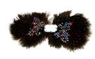 Conjunto de plumas de pavo. 168x90x6mm. Marron-negro 1uni.