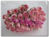 Light Pink/White mulberry paper closed rosebuds - 6 mm - 5 pces