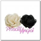 IVORY sinamay cabbage rose 12 cm