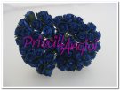 5 capullitos rosas azul royal 6 mm