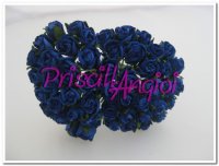 Blue Royal mulberry paper closed rosebuds - 6 mm - 5 pces