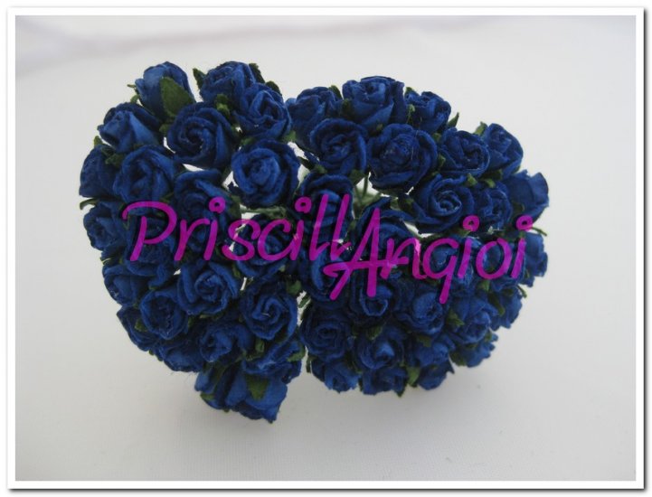 5 capullitos rosas azul royal 6 mm - Haga un click en la imagen para cerrar