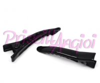 Black Tone Prong Barrette Hair Clip small 35x6mm