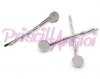 Silver Hair clip hair pin bobby pin with pad 44 mm