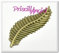 Antique Bronze Filigree Leave 85x28 mm