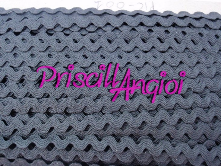 Ric Rac Ondulina Picunela NEGRA 100% Polister 8 mm ( 0.50 cm ) - Haga un click en la imagen para cerrar