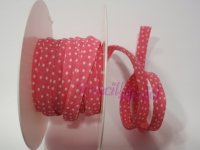 Bias binding cotton polka dot spot pink 10 mm ( 0.5 m )