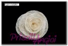 IVORY sinamay small rosette 6 cm