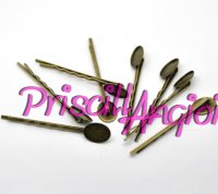 Antique Bronze Oval Bobby Pins Hair Clips W/ Glue Pad 6x1.1cm