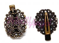 Vintage style filigree 32 mm long hair clip, 24x31 mm