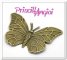 Aplique fornitura filigrana bronce mariposa 60x40 mm