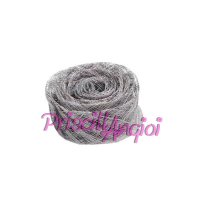 Cinta de sinamay 3 cm ancho - color GRIS PLATEADO - 20 cm