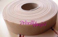 BEIGE Ribbon sinamay bias binding 3 cm wide - ( 1 METER )