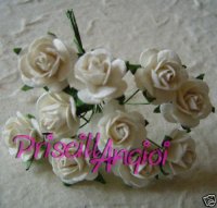 White open roses 20 mm ( 5 pces.)