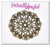 Antique Bronze Filigree Flower 35 mm