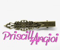 Vintage style filigree 32 mm long hair clip, 24x31 mm