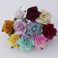 Mix colores open roses 25 mm ( 10 pces.)