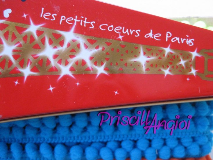 Fleco de Madroo mini pompon AZUL TURQUESA - seccin - 50 cm - - Haga un click en la imagen para cerrar