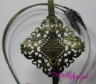 BRONZE VINTAGE filigree headband 38 mm 4.8 mm width, fil 37 mm