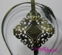 BRONZE VINTAGE filigree headband 38 mm 4.8 mm width, fil 37 mm