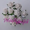 WHITE rose mulberry paper open rose - 10 pces