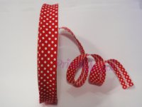 bias tape red with white dots 1.8 cm wide, 018 red (1 m)