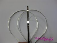 SILVER Narrow metalic headband 14X12mm. 3 mm width,