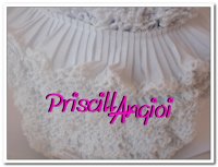Pleated Grosgrain Ribbon Trim whit crochet WHITE ( 0.5 cm )