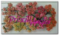 PINK / PEACH tone open roses 1.0 cm ( 50 pces.)