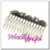 Base peina peineta decorada bronce vintage 76x45 mm Base peina peineta decorada bronce vintage 76x45 mm