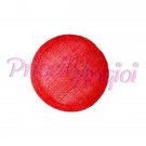 POPPY RED Round Sinamay Base 16 cm